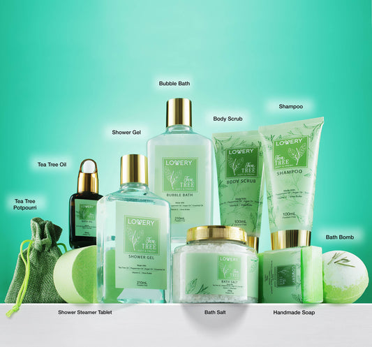 Tea Tree Bath & Body Set - Luxury Aromatherapy Home Spa Set