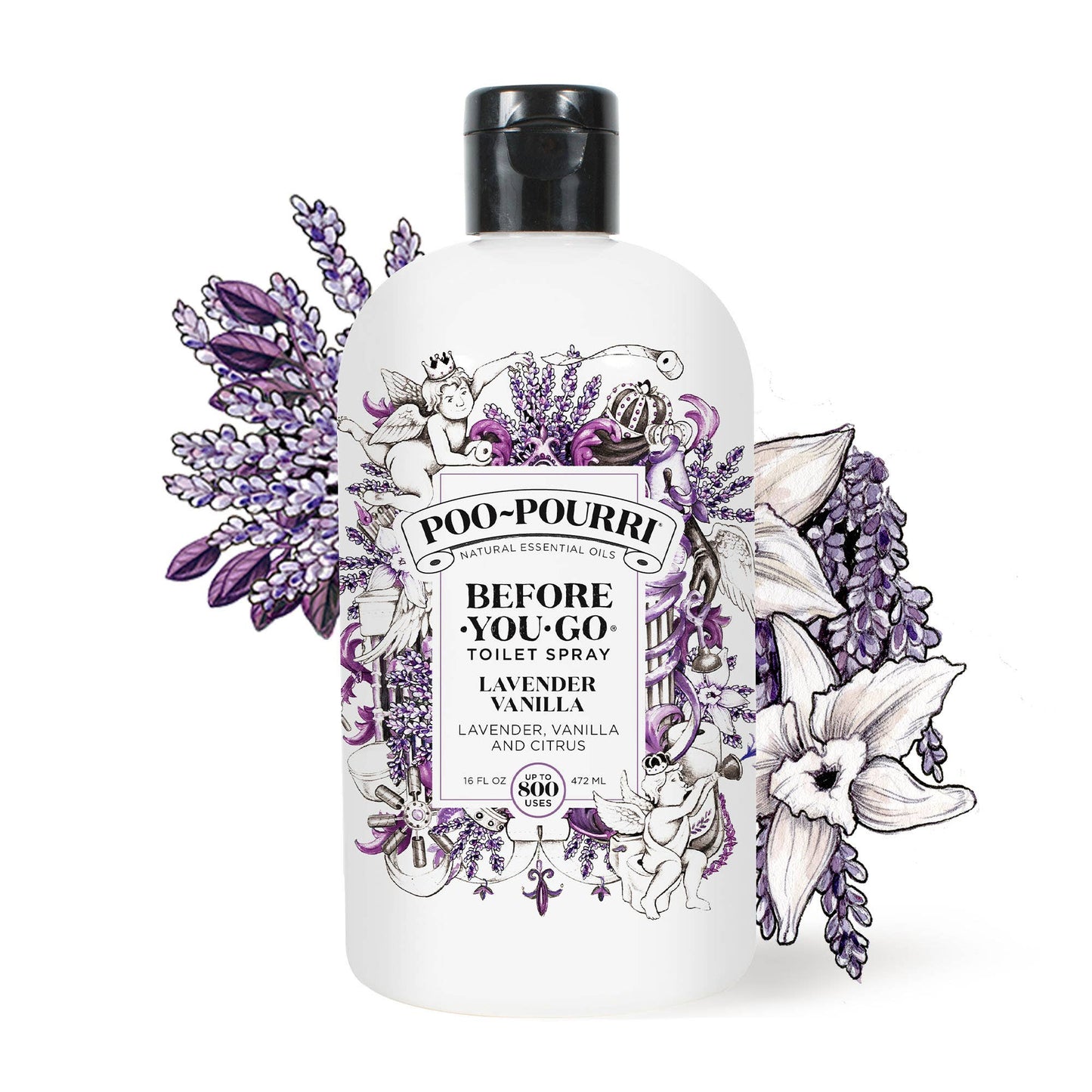 Poo~Pourri Lavender Vanilla Refill Size Bottle 16oz.
