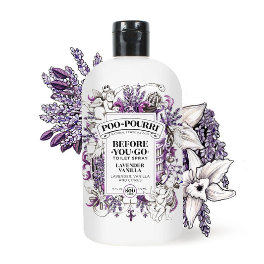 Poo~Pourri Lavender Vanilla Refill Size Bottle 16oz.